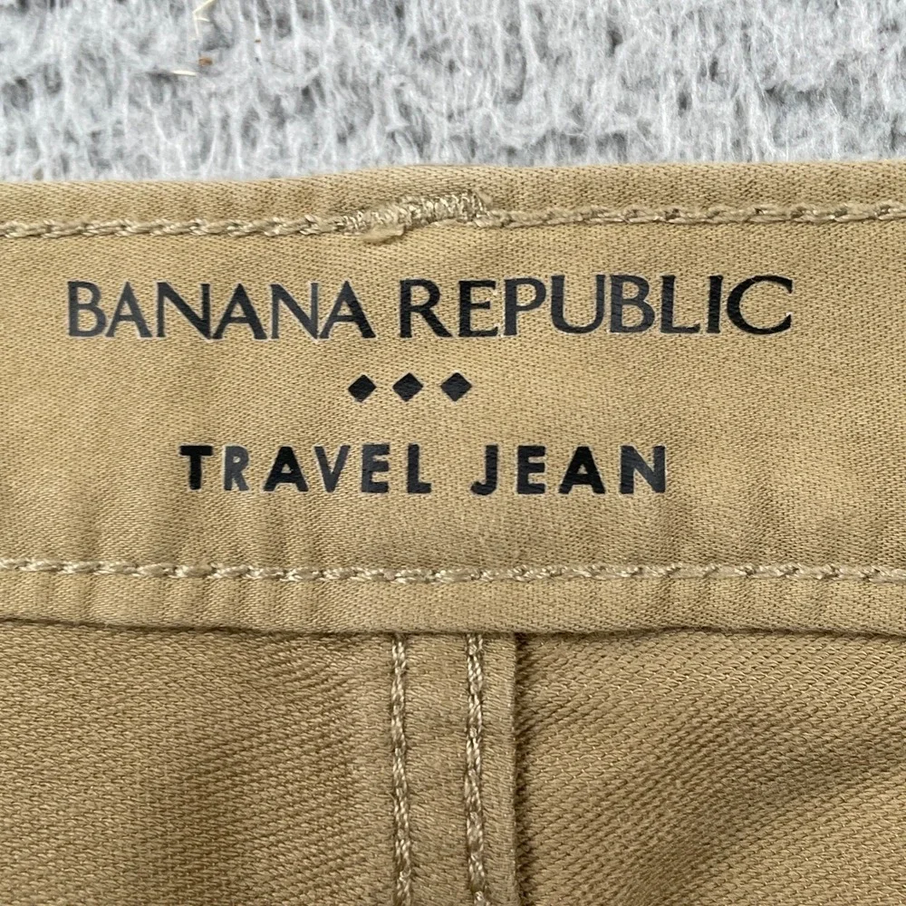Banana Republic Travel Jean Mens 31x30 Tan Khaki Slim Fit Stretch Denim Pants